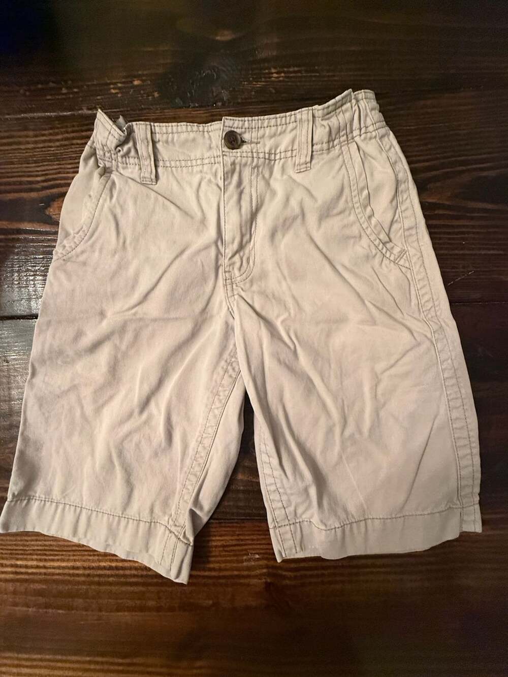 Arizona Jeans Co Boys Khaki Beige Flat Front Shorts Size 14 Reg